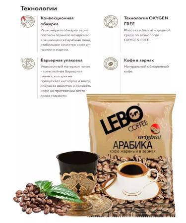 Coffee in grains 5pcs*100g lebo original - Buy Online on GoSupps.com