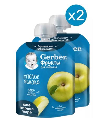 Gerber Fruit puree ripe apple from 4 months 90 g 2 pcs