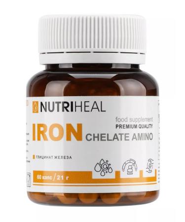 Nutriheal Iron HEALAT IRON Glycinate Helat Amino acids 60 caps - Buy Online on GoSupps.com