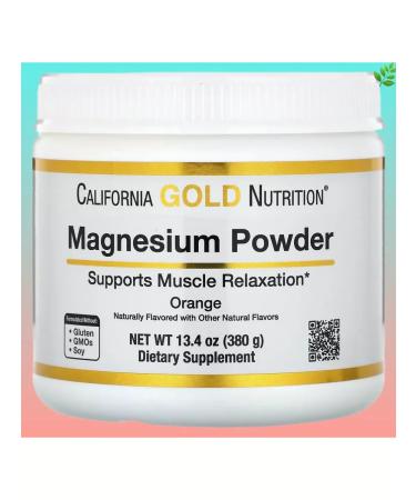 California Gold Nutrition Magnesium powder with an orange taste 380 g