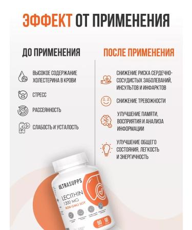 UltraSupps Soy lecithin in capsules 1200 mg 90 pcs for sleep - Buy Online on GoSupps.com