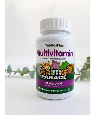 Natures Plus Animal Parade multivitamins for children grapes 90 tab - Buy Online on GoSupps.com