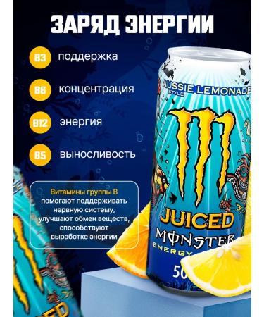 Monster Energy Energy drink Monster 12pcs Aussie Lemonade - Buy Online on GoSupps.com