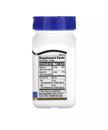 21st Century Fat from the liver of Norwegian cod Cod Liver Oil - Buy Online on GoSupps.com