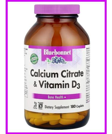 Bluebonnet Nutrition Calcium citrate and vitamin D3 180 capsules