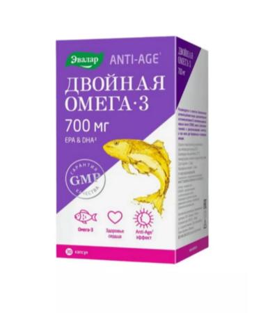 Evalar Double omega-3 700 mg caps.30 pcs-1u - Buy Online on GoSupps.com