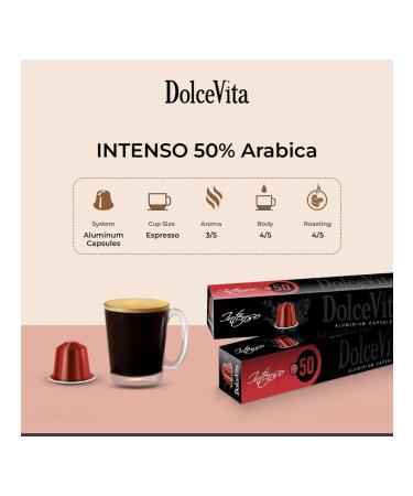 Nespresso DolceVita Coffee in Dolce Vita Intenso Aluminium 10 pcs - Buy Online on GoSupps.com