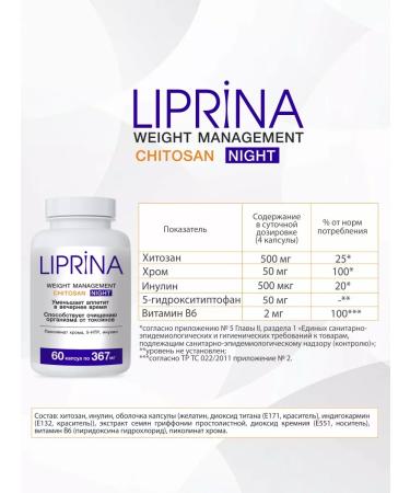 Liprina Chitosan Night Fat Burner - Buy Online on GoSupps.com