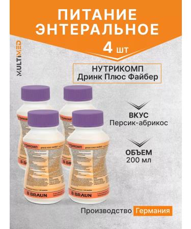 B Braun Nutrimop Drink plus peach-apricot 200 ml. x 4 pcs