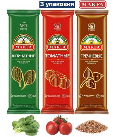 MAKFA Spaghetti buckwheat tomato and spinach 3 x 500g