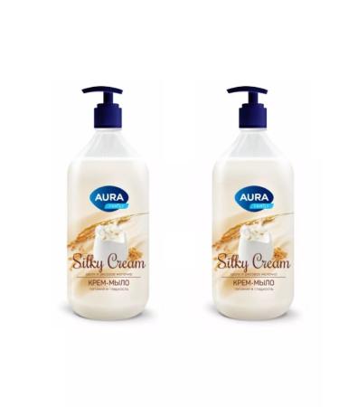 Aura Silky Cream cream silk and rice milk 1l 2 pcs