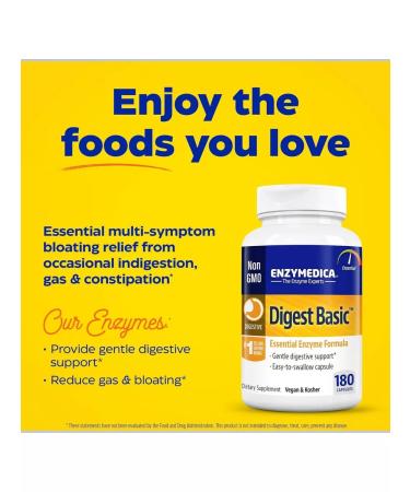 enzymedica Digest Basic with the main enzymes 180 capsules - Buy Online on GoSupps.com