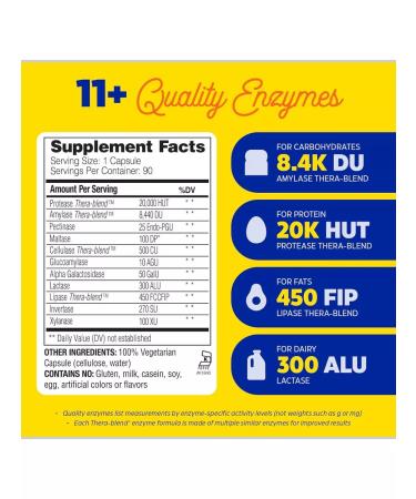 enzymedica Digest basic additive with the main enzymes 90 capsules - Buy Online on GoSupps.com