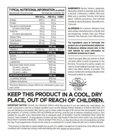 USN Amino Ener-G Blueberry Rascals Amino Raspberry 300g - Buy Online on GoSupps.com