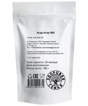 Healthy Family from A to Z Agar-Agar 900 (fortress) food thickener (E406) 150 g - Buy Online on GoSupps.com