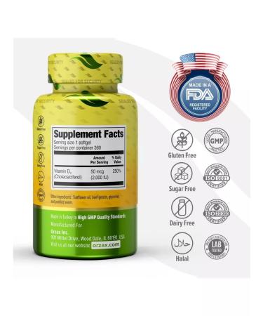 Orzax Vitamin D3 2000 Vitamin D3 - Buy Online on GoSupps.com