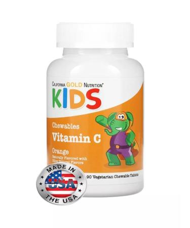 California Gold Nutrition Chewing vitamin C for children 90 orange tablets