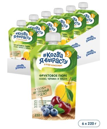 When I grow up Mask apple blueberries cherry from 5 months 220 g x 6 pcs