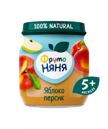 Frutonyanya Puree apple with peach 100g (12 pcs) - Buy Online on GoSupps.com