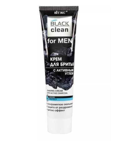 Vitex Shaving cream with active coal Black Clean for Men 100 ml - Buy Online on GoSupps.com