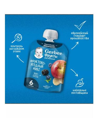 Gerber Children's fruit puree fruit and berry mix from 6 months. 90g - Buy Online on GoSupps.com