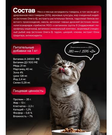 BUDDY DINNER Dry food for cats with beef 1 kg - Buy Online on GoSupps.com