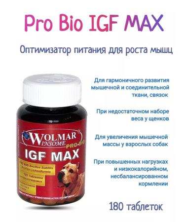 WOLMAR WINSOME Pro Bio IGF Max additive for dogs 180 tab - Buy Online on GoSupps.com