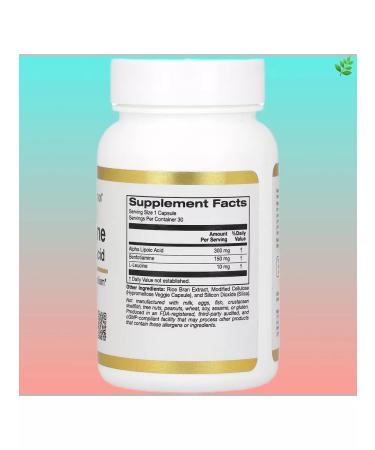 California Gold Nutrition Benfotiamine with alpha lipoic acid 30 capsules - Buy Online on GoSupps.com