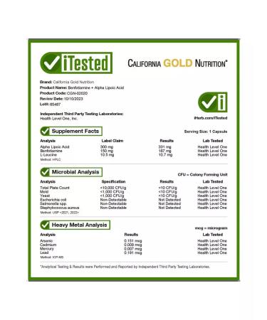 California Gold Nutrition Benfotiamine with alpha lipoic acid 30 capsules - Buy Online on GoSupps.com