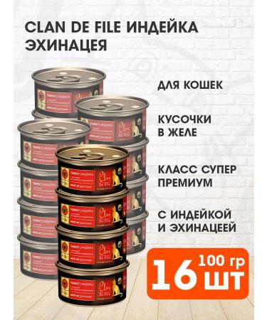 CLAN Wet feed de File cats turkey monobella 100 g 16 pcs