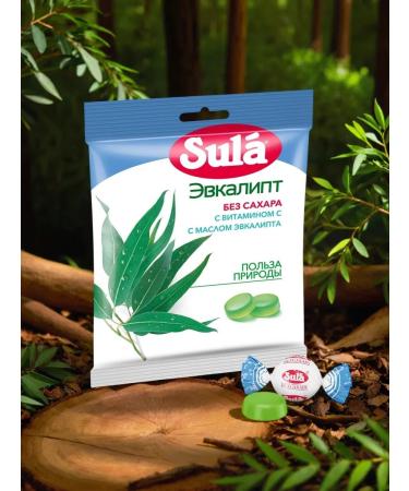 SULA Candy candies without sugar eucalyptus 3 pcs - Buy Online on GoSupps.com