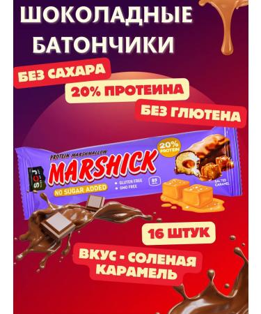SOJ Protein Batonchiki Marshick Salt Caramel 30 grams 16 pcs