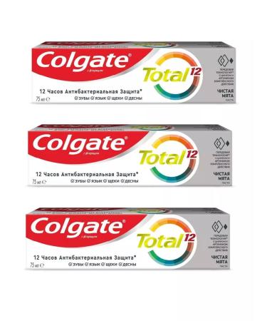 COLGATE Tooth paste Total 12 Pure mint 75 ml 3 pcs