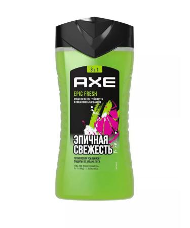 Axe Shower gel + shampoo 3 in 1 Epic Fresh 250 ml 3 pcs - Buy Online on GoSupps.com