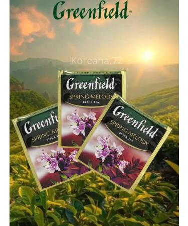 Greenfield Black tea with thyme Spring Melody in bags 100pcs - Buy Online on GoSupps.com