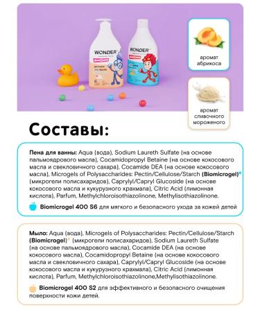 Wonder Lab Set for bathing children's shampoo foam gel for shower and bath - Buy Online on GoSupps.com