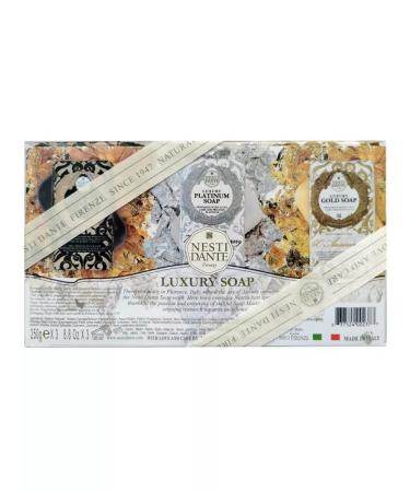 Nesti Dante A set of soap luxurious Golden Paltin Black 3x250 g - Buy Online on GoSupps.com