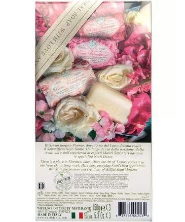 Nesti Dante Set of toilet soap rose 3x150 g - Buy Online on GoSupps.com