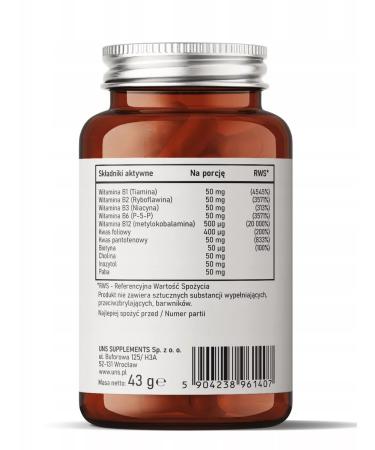 UNS B-50 B-Complex (90 Vege Caps) - Buy Online on GoSupps.com
