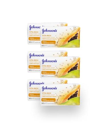 Johnson's Soap toilet Johnsons Vita-Rich Papaya 6 pcs. 90 gr - Buy Online on GoSupps.com
