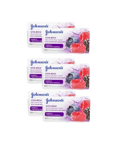 Johnson's Soap toilet Johnsons Vita-Rich Raspberry 6 pcs. 90 gr - Buy Online on GoSupps.com