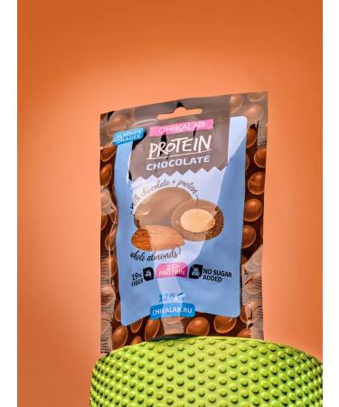 CHIKALAB Drage Mindal in milk chocolate without sugar 120g - Buy Online on GoSupps.com