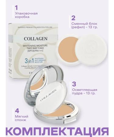 ENOUGH Compact and matting powder for the face with collagen tone 21 - Buy Online on GoSupps.com