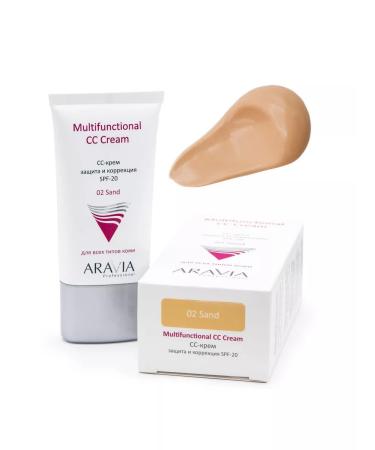 ARAVIA SS CRRUM Protective SPF-20 Multifunctional CC Cream Sand 02 - Buy Online on GoSupps.com
