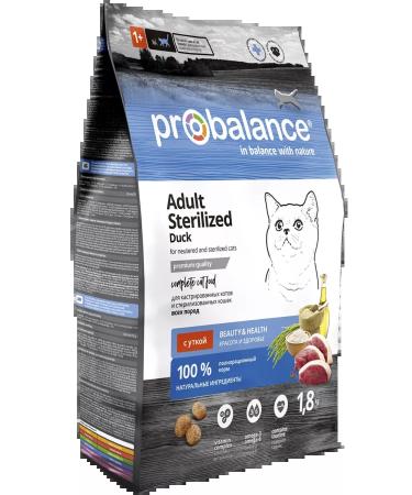 ProBalance Dry food for cats sterilized sterilized duck 1.8kg - Buy Online on GoSupps.com
