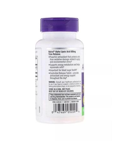 NATROL Alpha-lipoic acid 600 mg 45 Tab Alpha Lipoic Acid 600mg - Buy Online on GoSupps.com