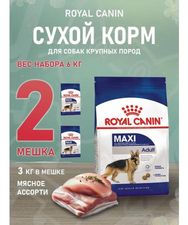 ROYAL CANIN Dry feed maxi adult for dogs of large rocks 3 kg 2 pcs