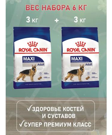 ROYAL CANIN Dry feed maxi adult for dogs of large rocks 3 kg 2 pcs - Buy Online on GoSupps.com