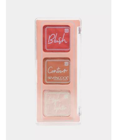Sevencool Palette 3 in 1 highlighter blush sculptor #01 - Buy Online on GoSupps.com
