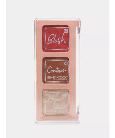 Sevencool Palette 3 in 1 highlighter blush sculptor #02 - Buy Online on GoSupps.com